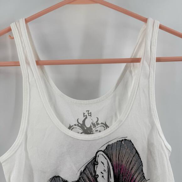 Key Closet Tank Top Size Extra Small NEW Zebra Ribbed Y2K Style 2000s Cotton USA - Picture 4 of 8